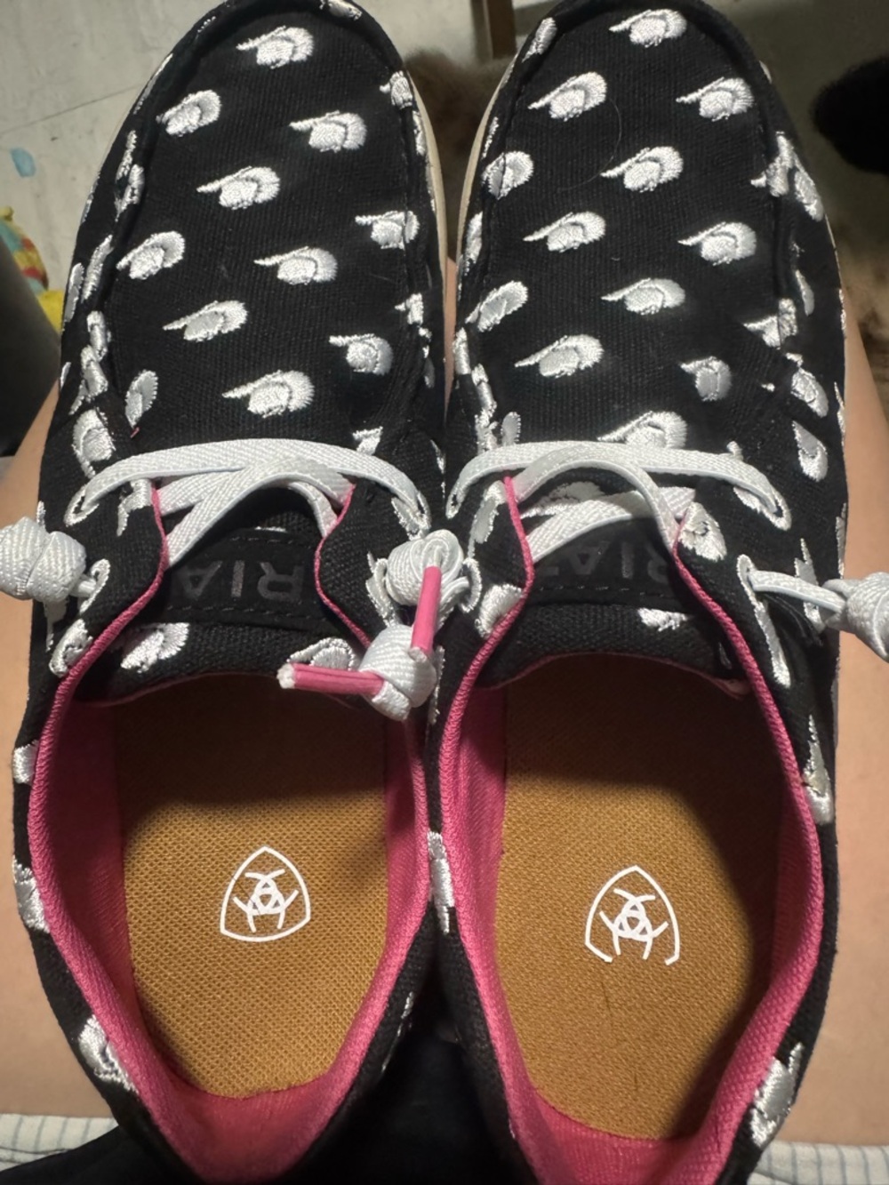 Women’s Black Casual Slip-On Shoes with Pink Trim